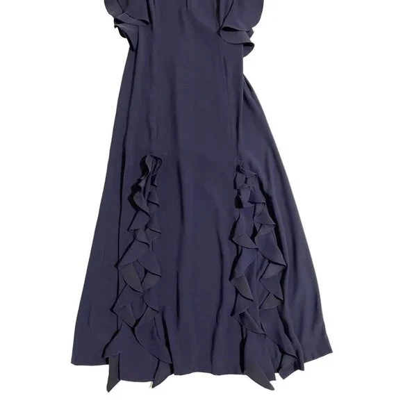Sachin & Babi Noir Navy Blue RUFFLED Illiana Evening Gown Dress Sz 10 NWT - Picture 4 of 11
